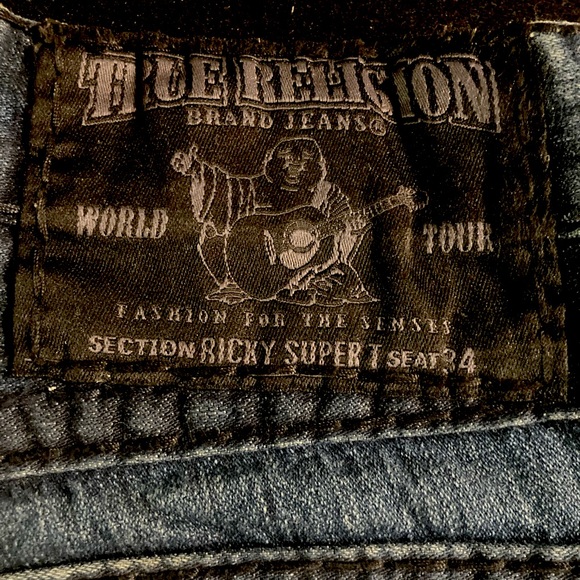 SOLD! True Religion 🇺🇸 Ricky Super T Rare Black Retail Patch size 32x34 EUC - Picture 3 of 11